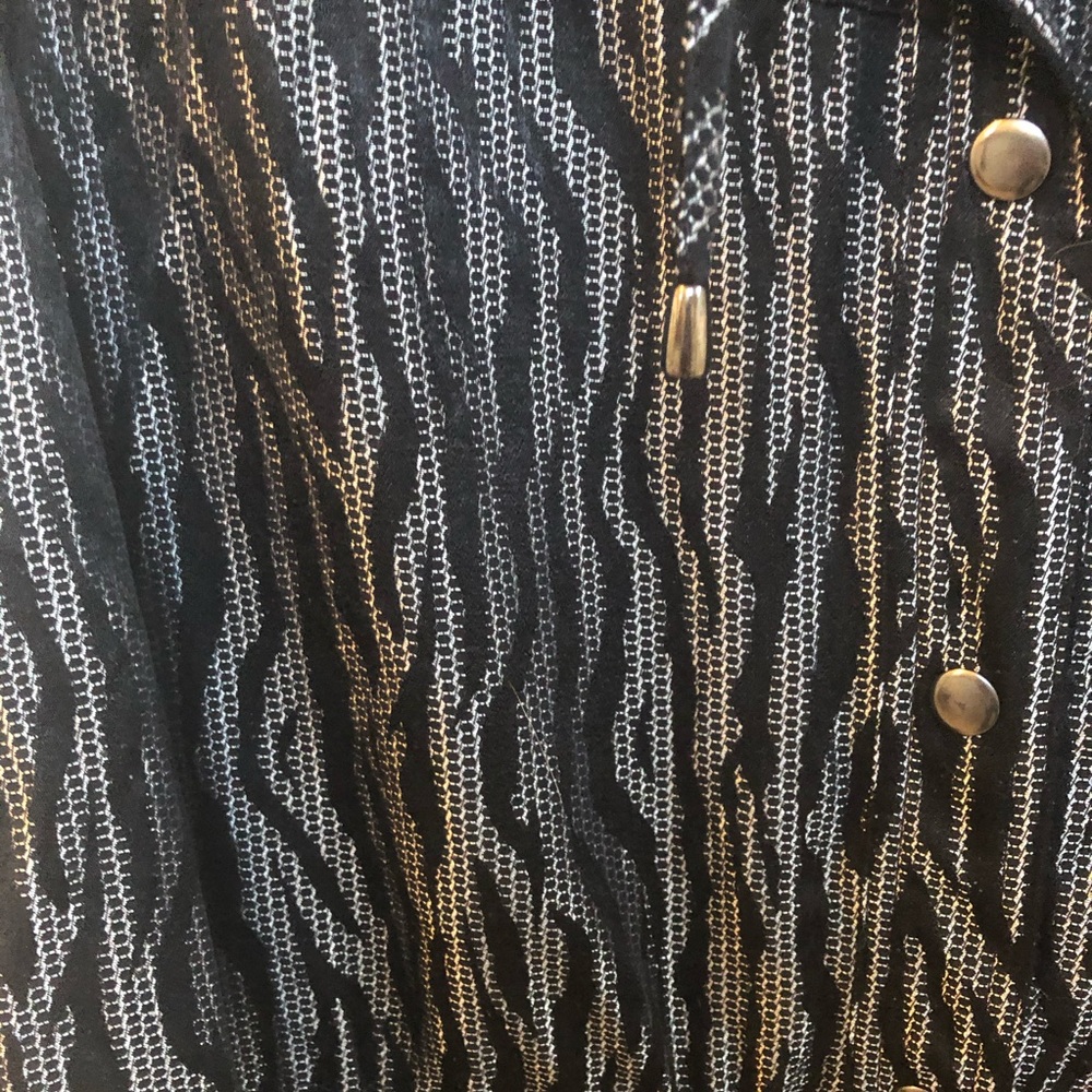 Ruby Rd. Black & Metallic Silver Jacket Size 16 - image 3